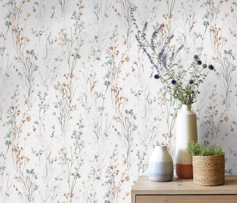 Erismann Bright Meadow Flower Light Green Wallpaper