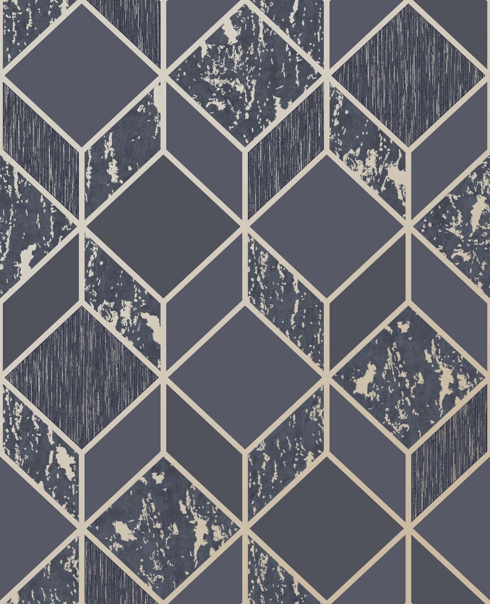 Superfresco Vittorio navy gold geometric Wallpaper