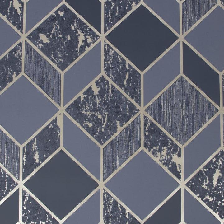 Superfresco Vittorio navy gold geometric Wallpaper