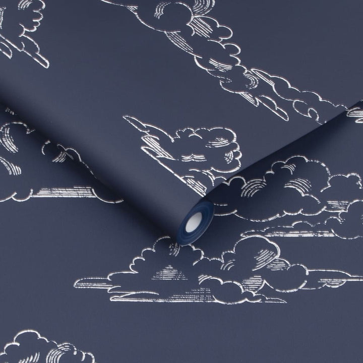 Superfresco Vintage Clouds Navy Wallpaper