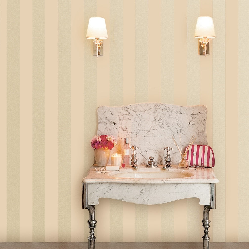 Laura Ashley Lille Pearlescent Stripe Linen Wallpaper