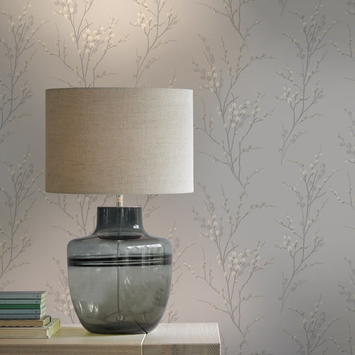 Laura Ashley Pussy Willow Dove Grey Wallpaper