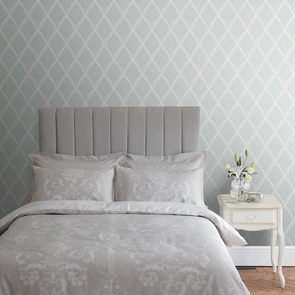 Laura Ashley Florin Duck Egg Wallpaper