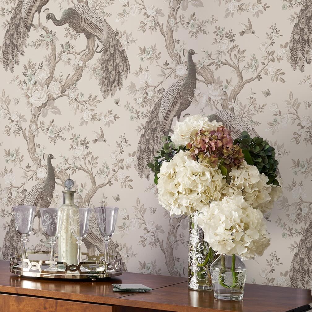 Laura Ashley Belvedere Truffle Wallpaper