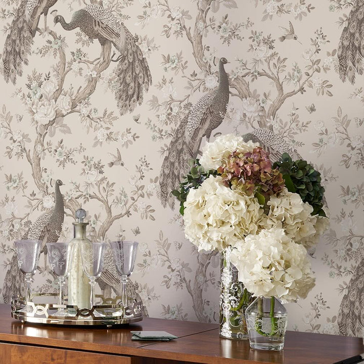 Laura Ashley Belvedere Truffle Wallpaper