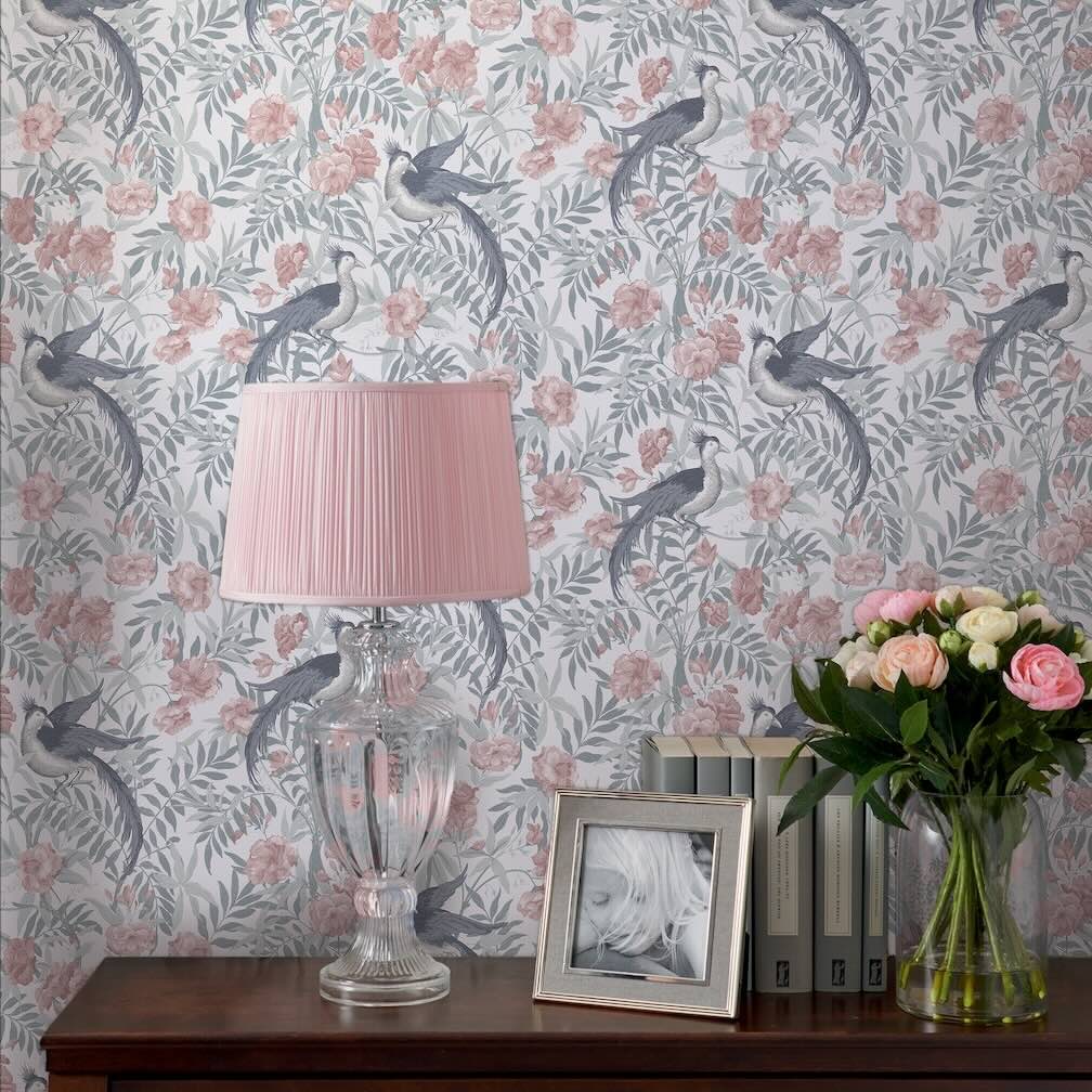 Laura Ashley Osterley Rosewood Wallpaper