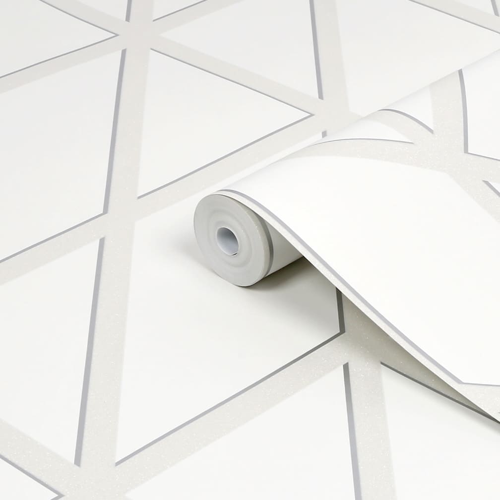 Geometric White Panel Wallpaper