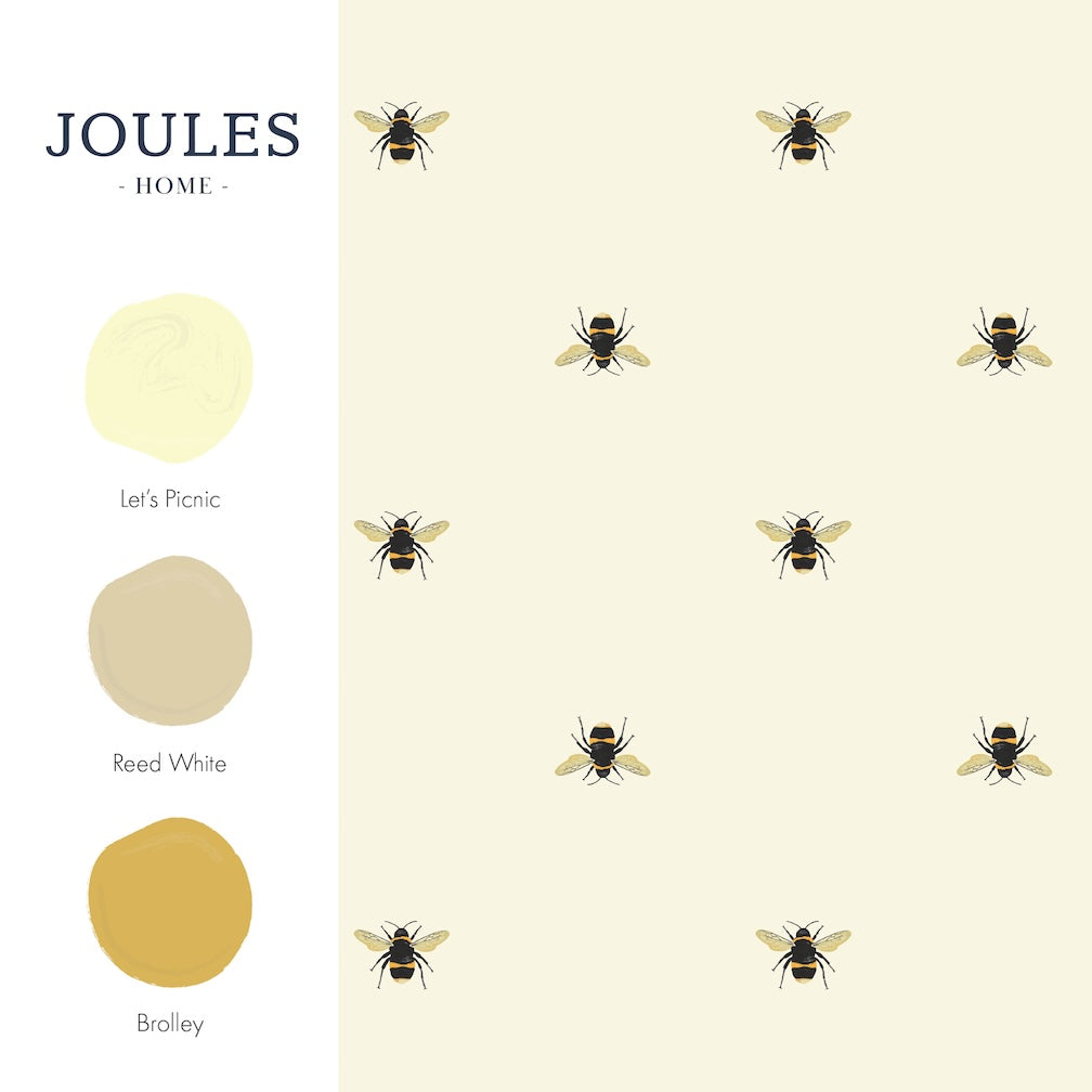 Joules Botanical Bee Crème Wallpaper