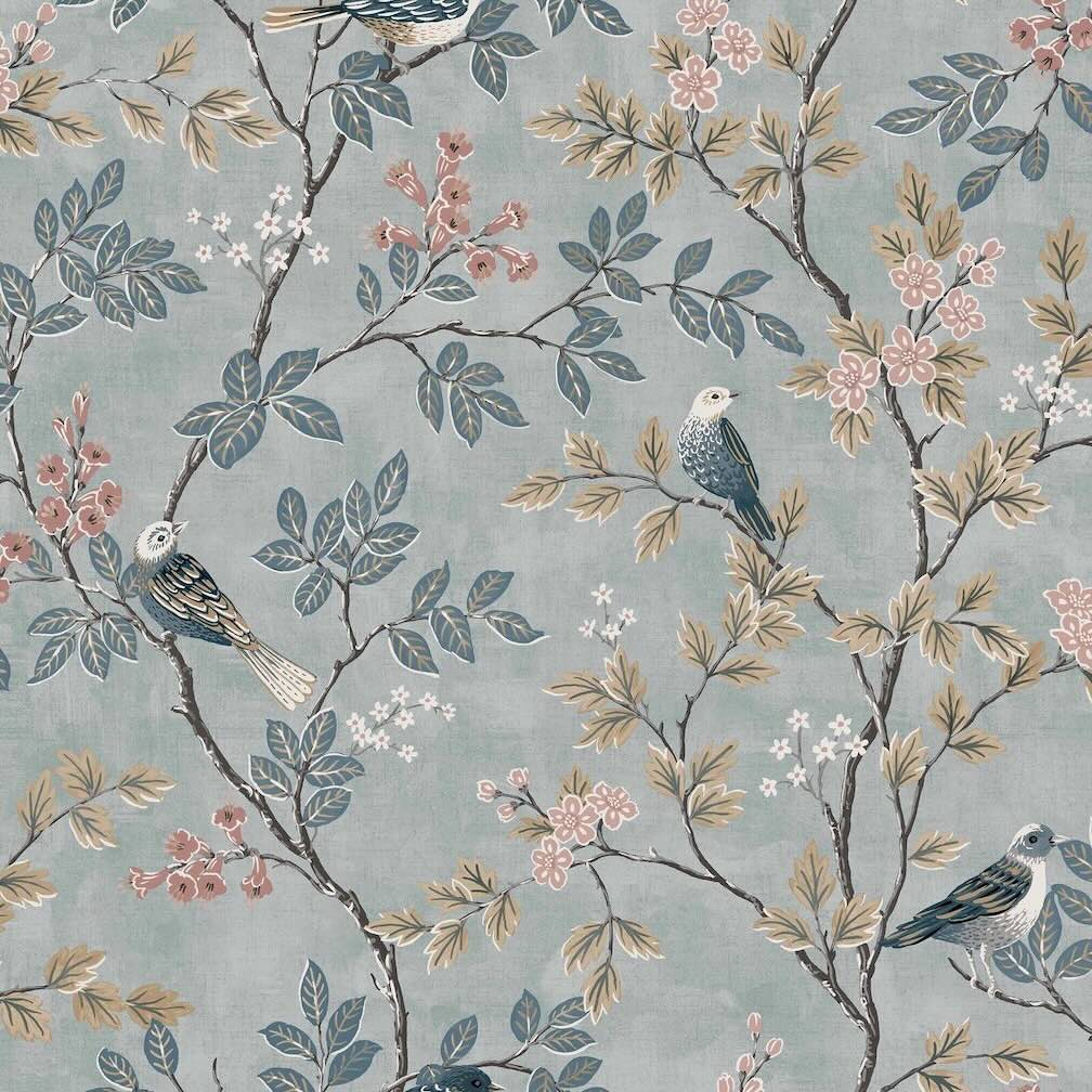 Superfresco Birds of a Feather Denim Wallpaper