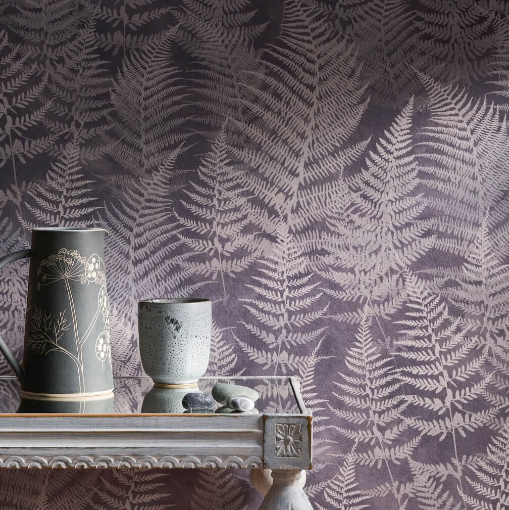 Clarissa Hulse Woodland Fern Pewter Wallpaper