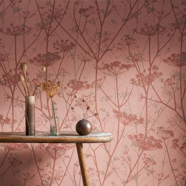 Clarissa Hulse Wild Chervil Shell & Rose Gold Wallpaper