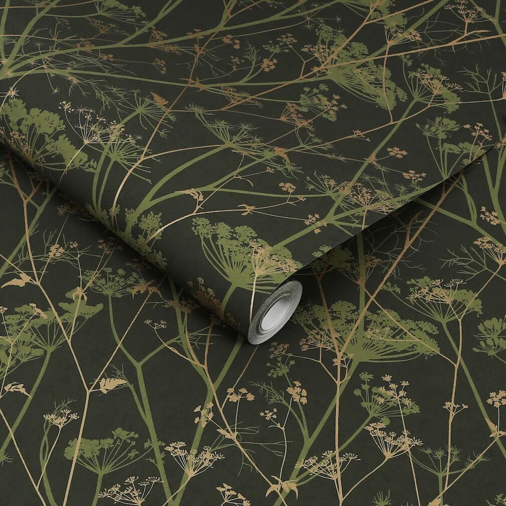 Clarissa Hulse Wild Chervil Sage & Gold Wallpaper