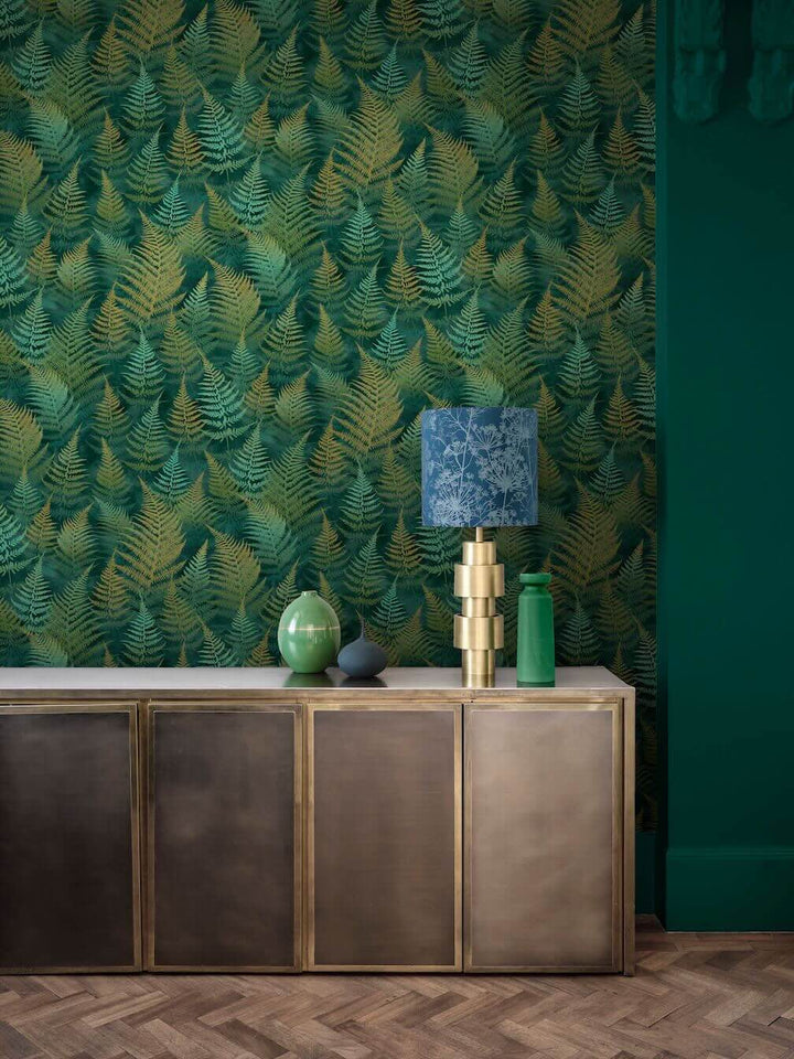 Clarissa Hulse Woodland Fern Emerald Wallpaper