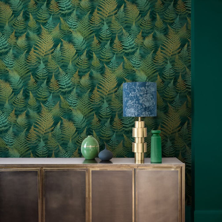 Clarissa Hulse Woodland Fern Emerald Wallpaper