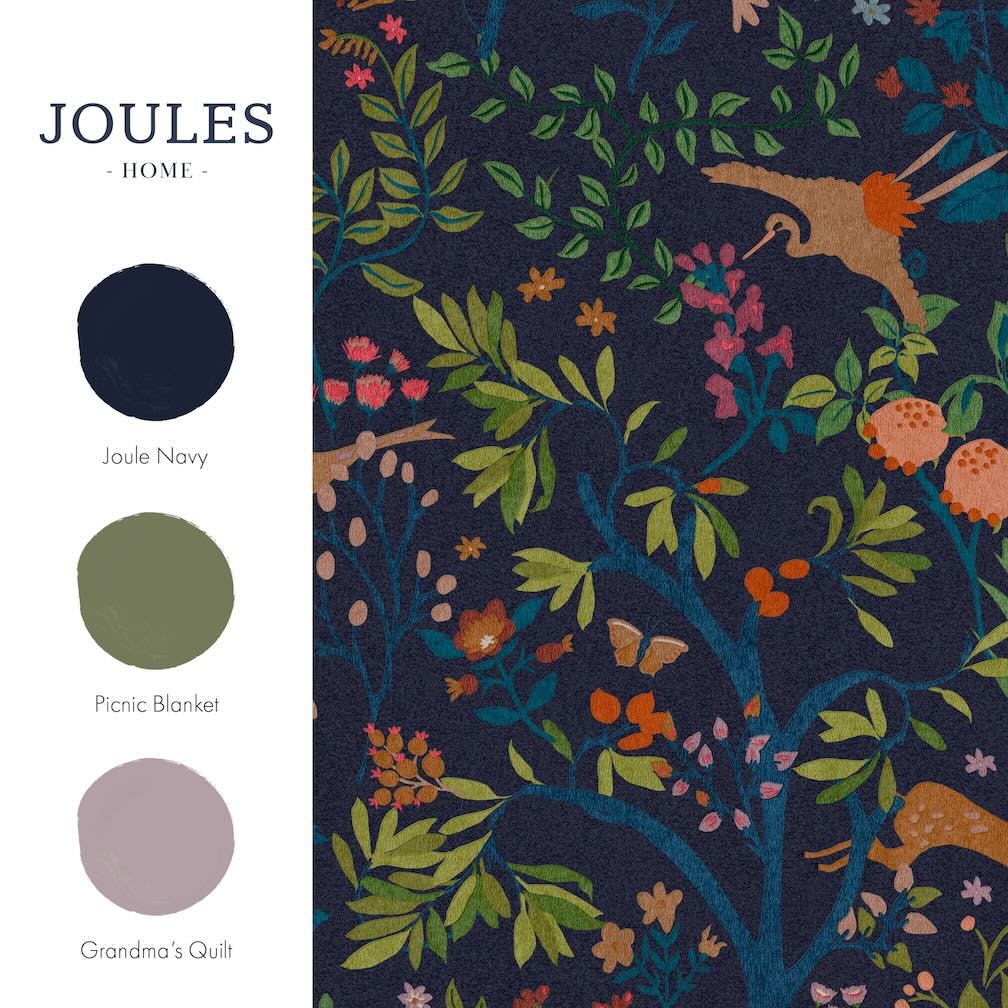 Joules Enchanted Woodland Navy wallpaper