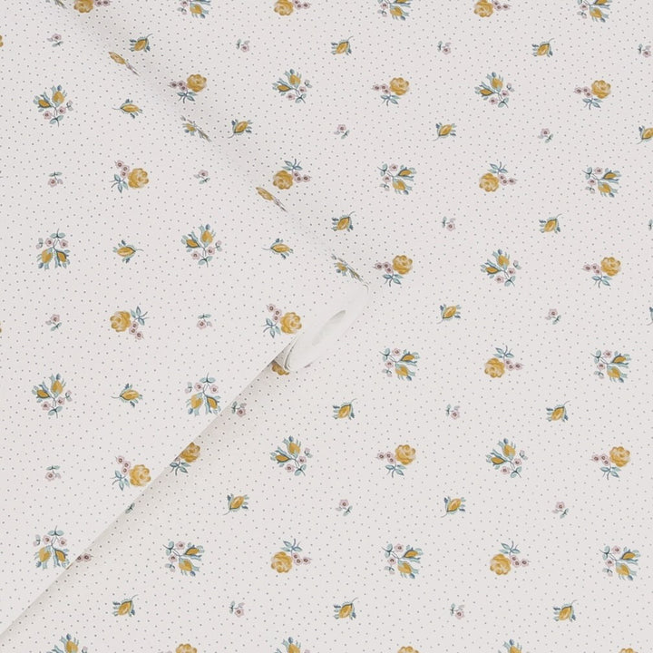 Laura Ashley Claudia's Friend Pale Ochre Yellow Wallpaper