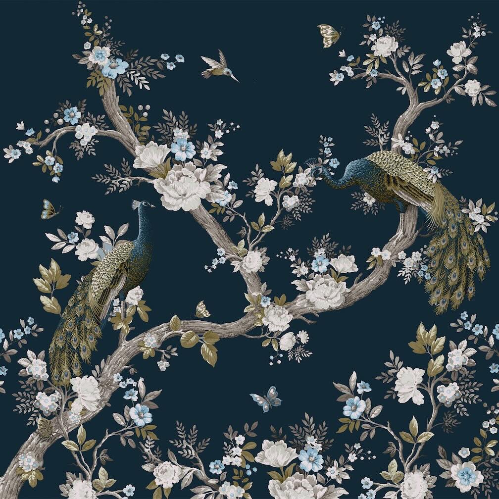 Laura Ashley Belvedere White / Midnight Mural