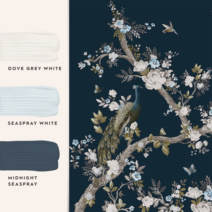 Laura Ashley Belvedere White / Midnight Mural