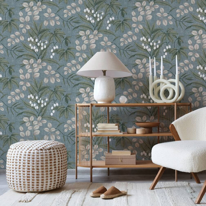 Superfresco Easy Persephone Duck Egg Wallpaper