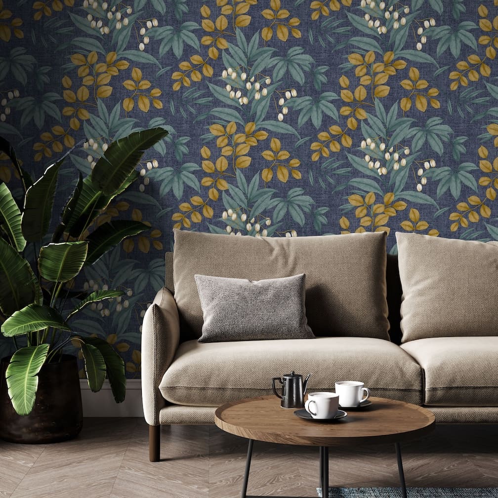 Superfresco Easy Persephone Navy Wallpaper