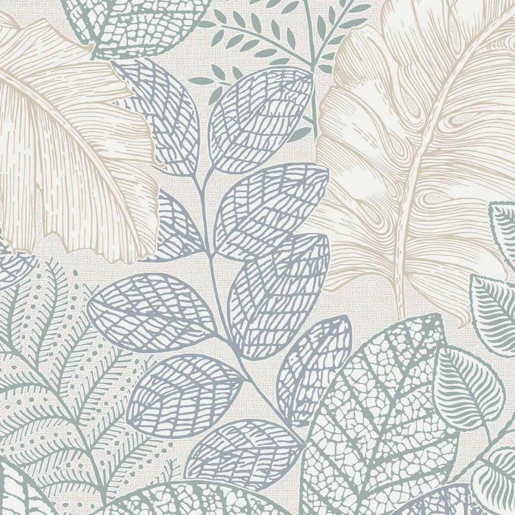 Superfresco Easy Scattered Leaves Duck Egg Wallpaper
