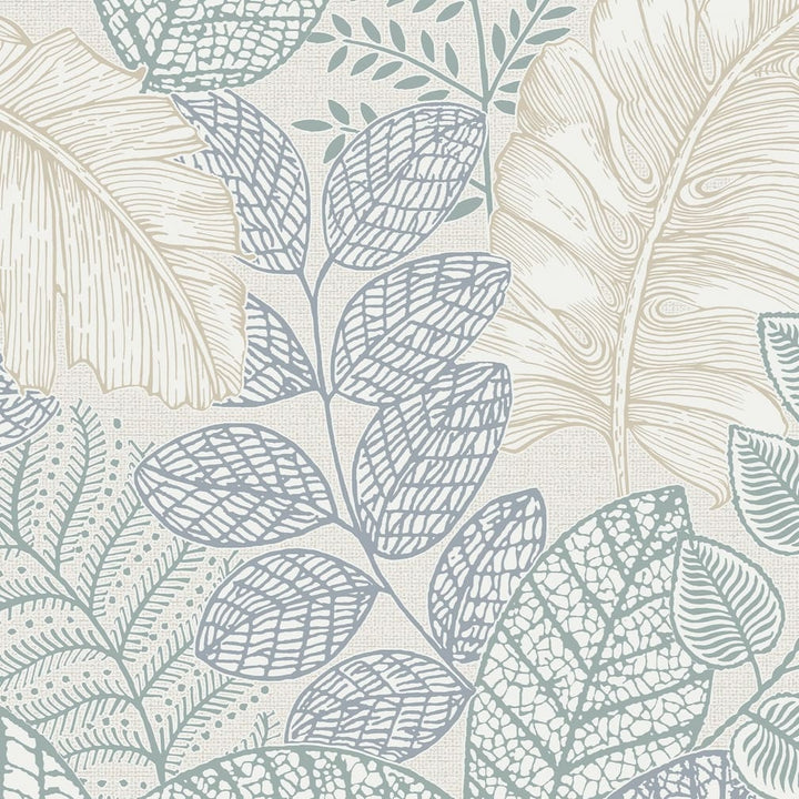 Superfresco Easy Scattered Leaves Duck Egg Wallpaper