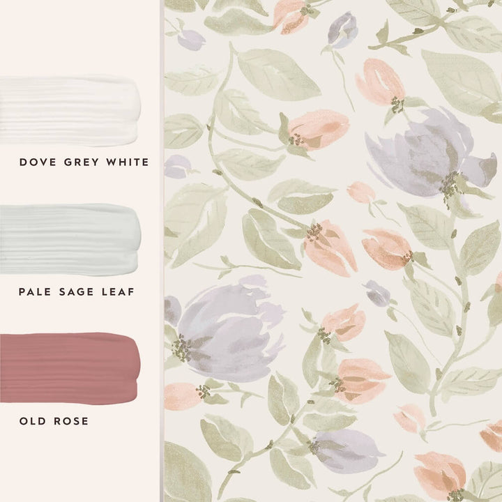 Laura Ashley Orisia Peony Pale Sage Green Wallpaper