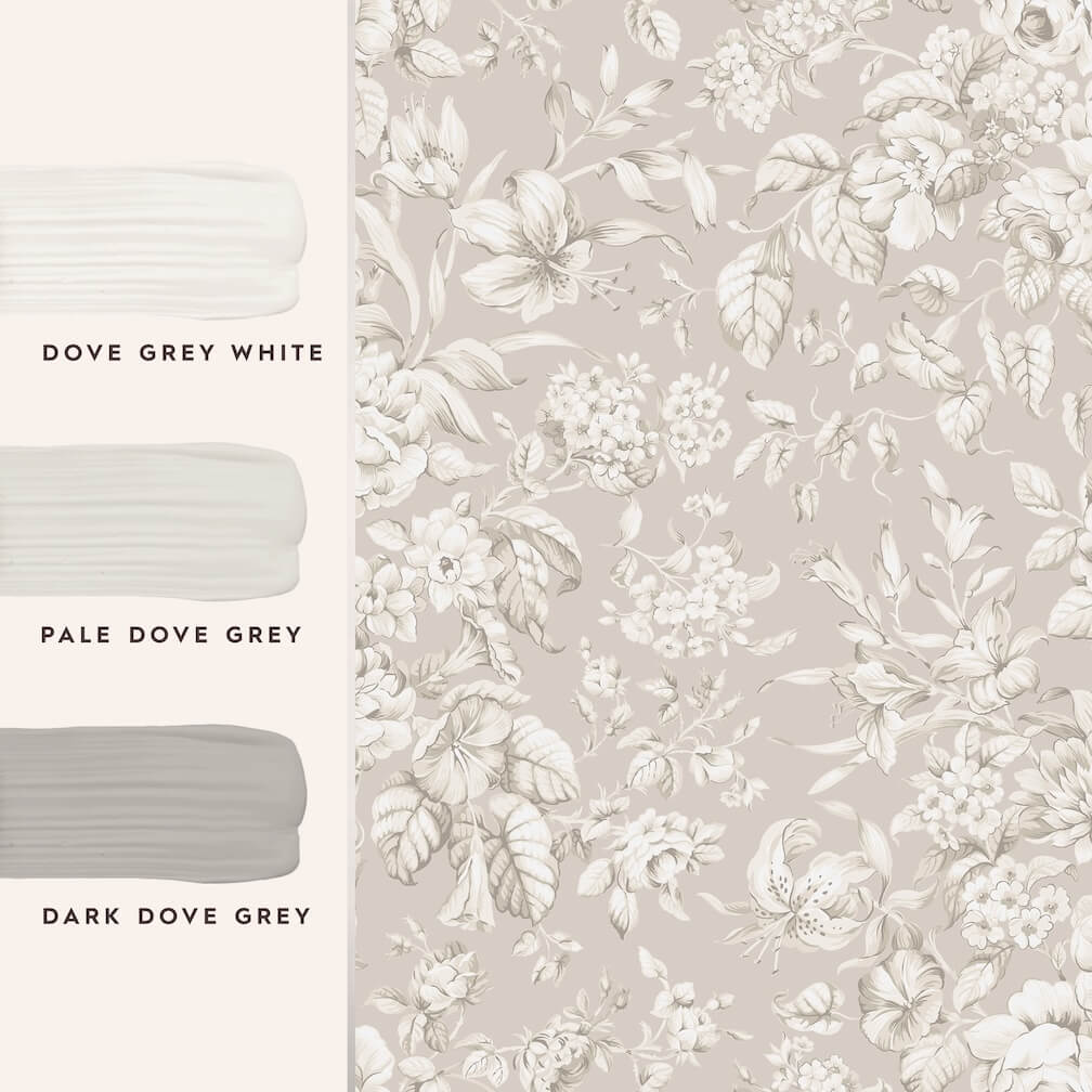 Laura Ashley Hearld Blooms Dove Grey Wallpaper