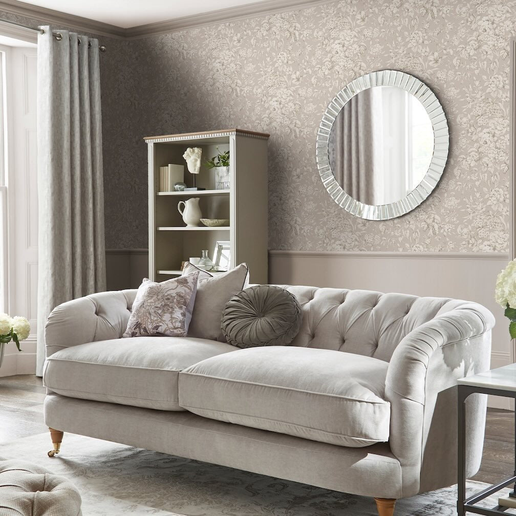 Laura Ashley Hearld Blooms Dove Grey Wallpaper