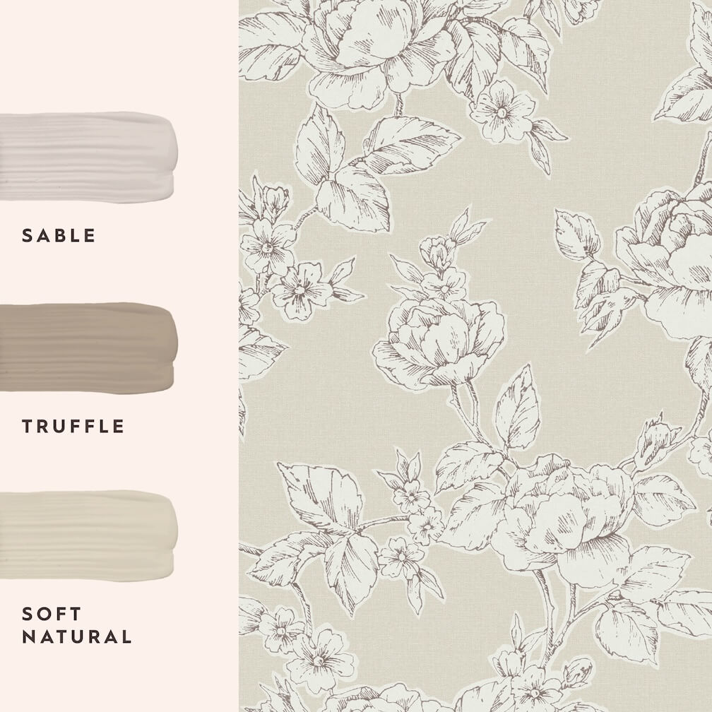 Laura Ashley Pollington Roses Natural Wallpaper
