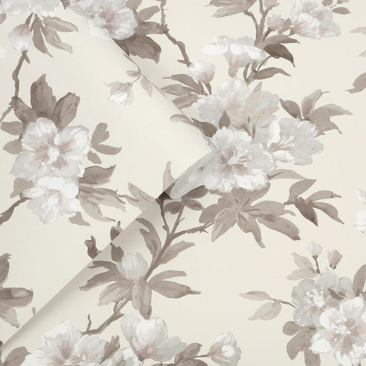 Laura Ashley Rosamund Natural Wallpaper