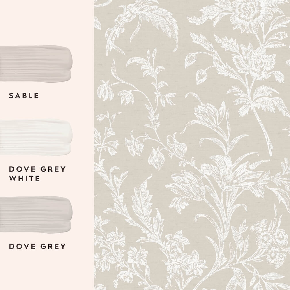 Laura Ashley Lloyd Dove Grey Wallpaper