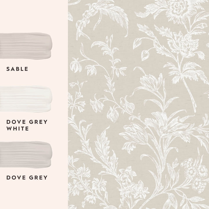 Laura Ashley Lloyd Dove Grey Wallpaper