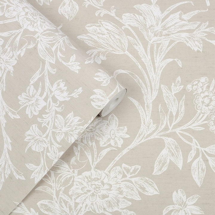 Laura Ashley Lloyd Dove Grey Wallpaper