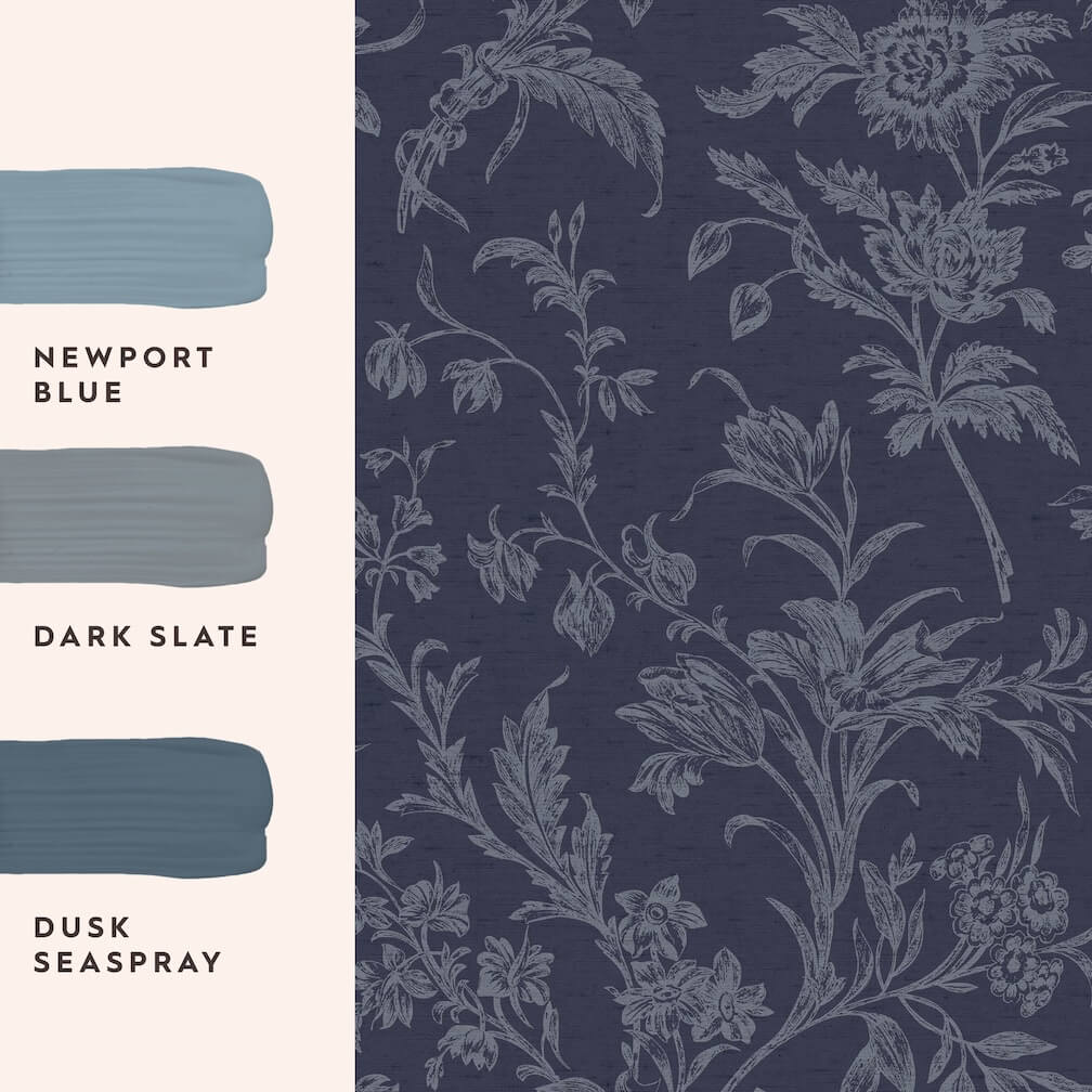 Laura Ashley Lloyd Midnight Seaspray Wallpaper