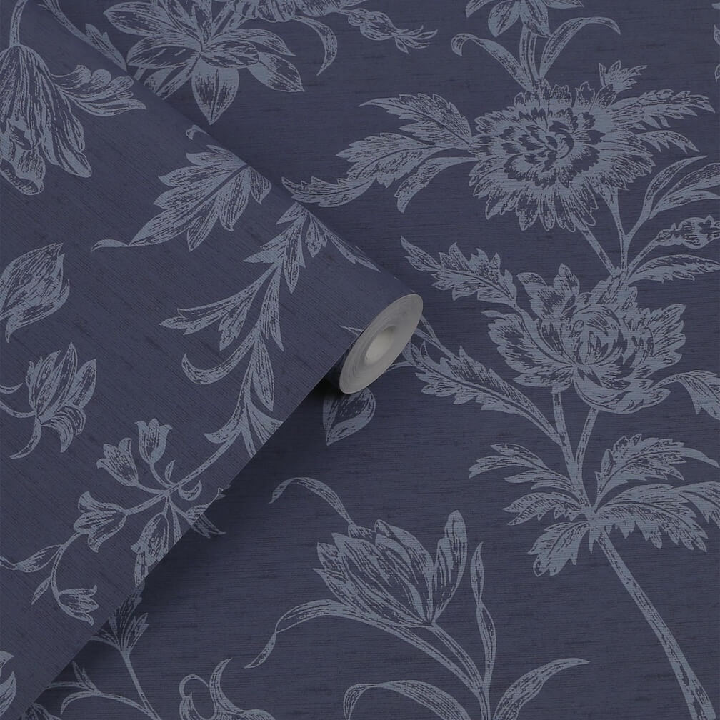 Laura Ashley Lloyd Midnight Seaspray Wallpaper