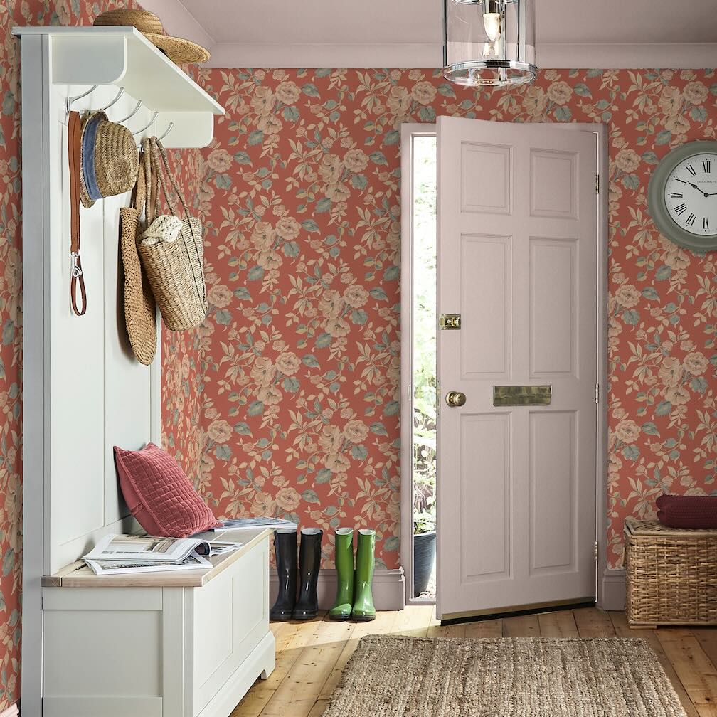Laura Ashley Aylworth Trail Terracotta Wallpaper