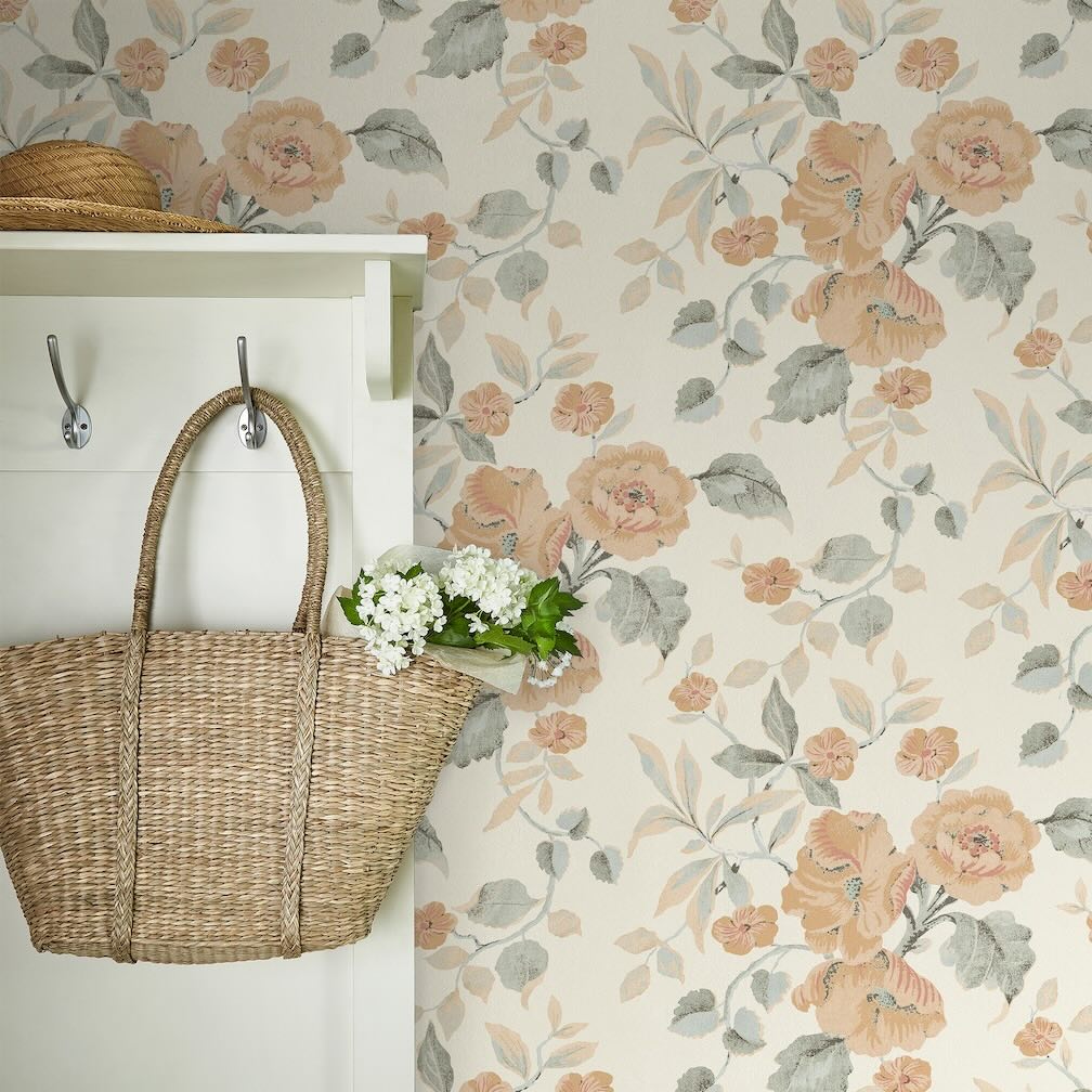 Laura Ashley Aylworth Trail Apricot Wallpaper