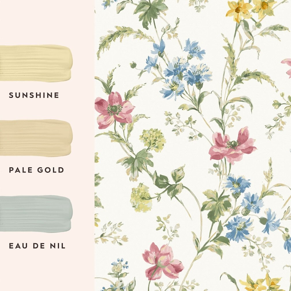 Laura Ashley Poppy Meadow Multi Wallpaper