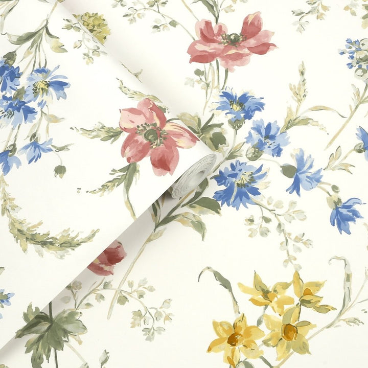 Laura Ashley Poppy Meadow Multi Wallpaper