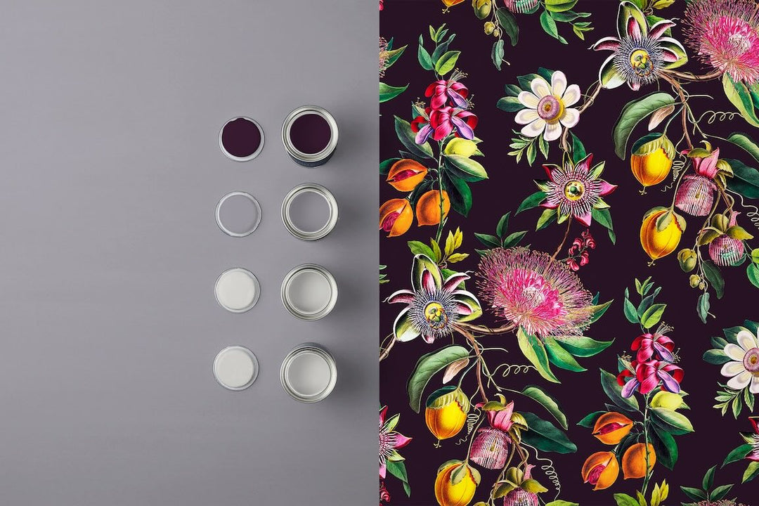 Graham & Brown Physic Garden Blackcurrant Wallpaper
