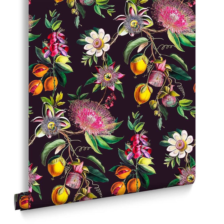 Graham & Brown Physic Garden Blackcurrant Wallpaper