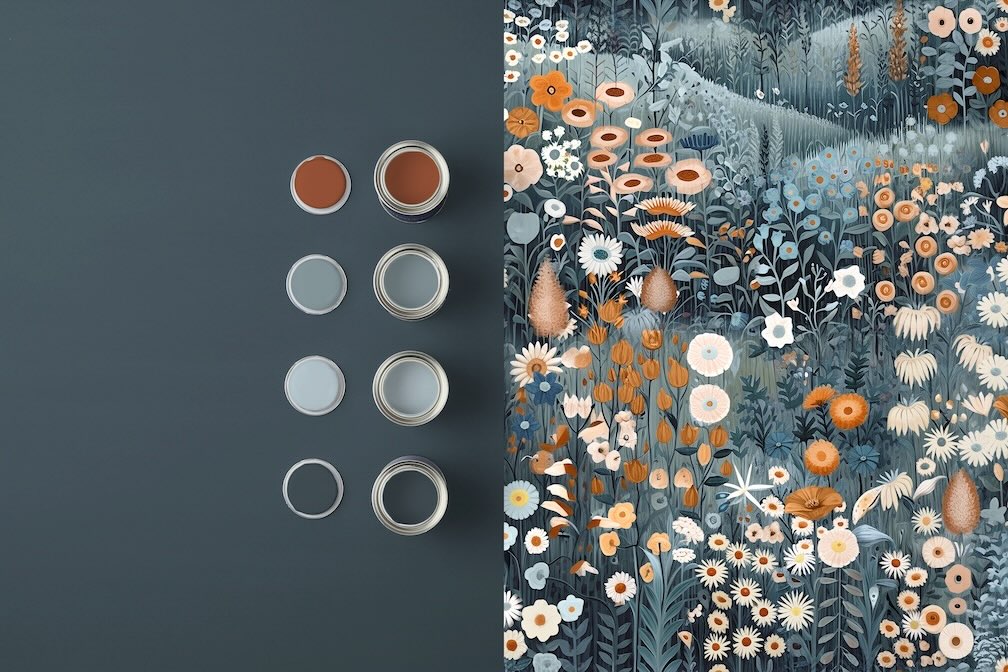 Graham & Brown Glenwhan Wildflower Midnight Wallpaper