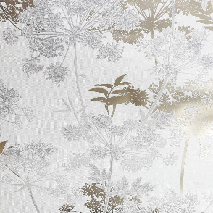 Superfresco Meadow Grey and Gold Botanical Wallpaper