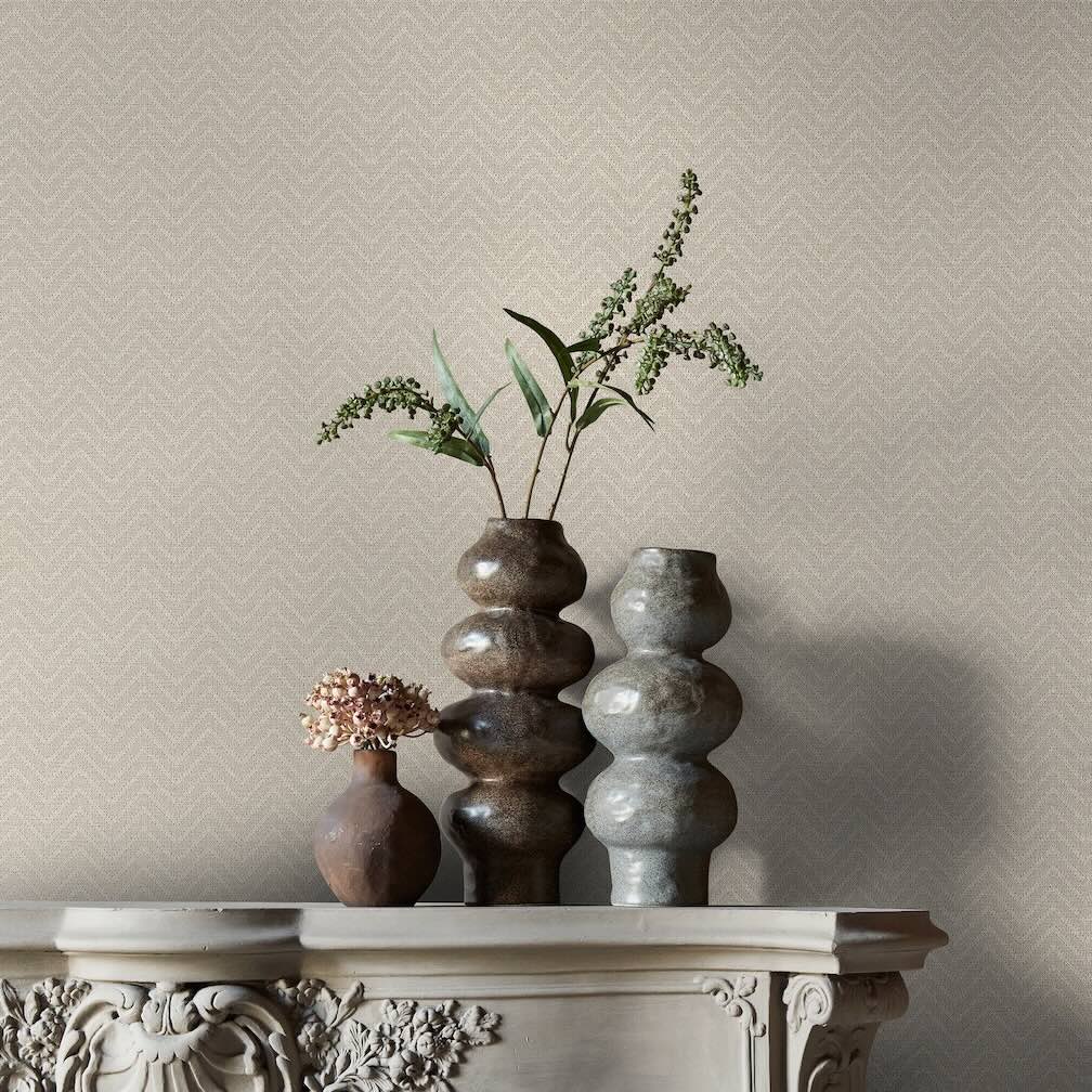 Abigail Ahern Herringbone Weave Pebble Wallpaper