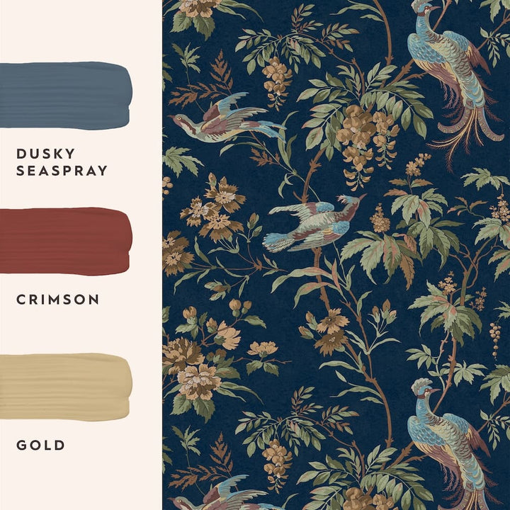 Laura Ashley Attleton Midnight Wallpaper