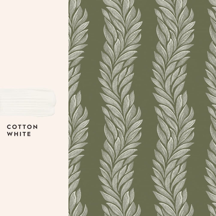 Laura Ashley Coulderton Leaves Olive Green Wallpaper