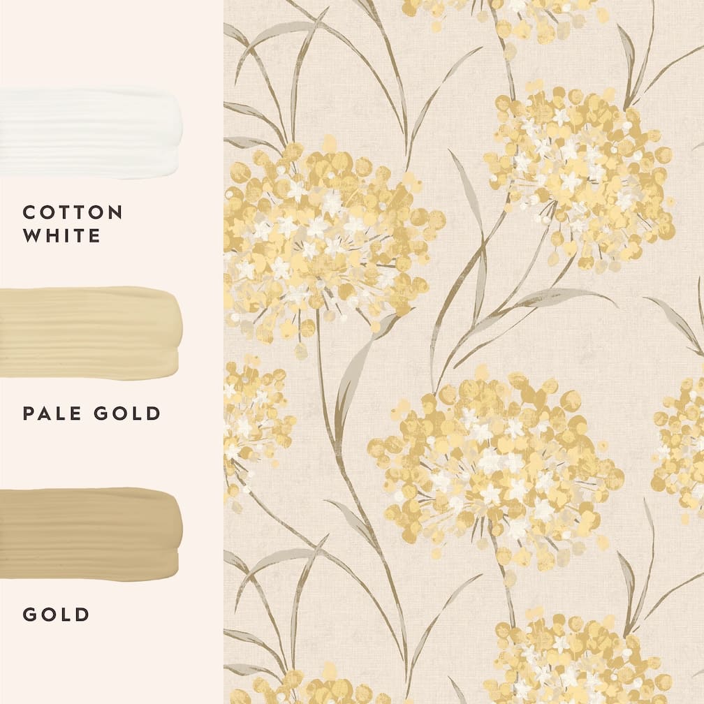 Laura Ashley Giselle Ochre Wallpaper