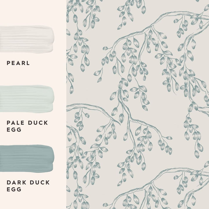 Laura Ashley Rainham Willow Newport Blue Wallpaper