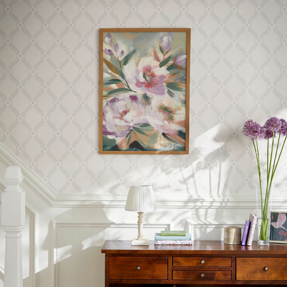 Laura Ashley Landford Paintable White Wallpaper